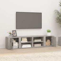 Berkfield Home TV Cabinets 2 pcs Concrete Grey 80x31.5x36 cm Engineered Wood - thumbnail 3