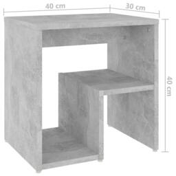 Berkfield Home Bed Cabinets 2 pcs Concrete Grey 40x30x40 cm Engineered Wood - Size: 40 x 30 x 40 cm - thumbnail 8