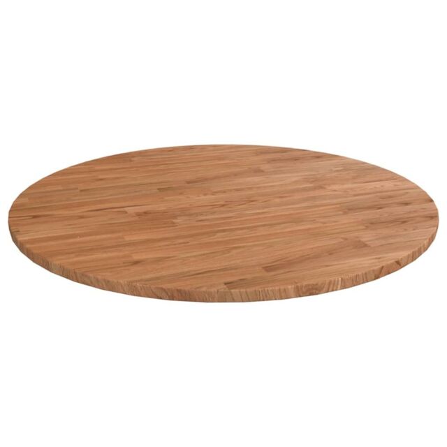 Berkfield Home Round Table Top Light Brown √ò90x1.5 cm Treated Solid Wood Oak - Size: 90x1.5 cm - image 1