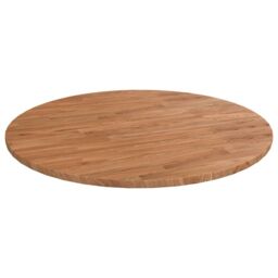 Berkfield Home Round Table Top Light Brown √ò90x1.5 cm Treated Solid Wood Oak - Size: 90x1.5 cm - thumbnail 1