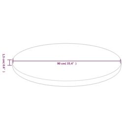 Berkfield Home Round Table Top Light Brown √ò90x1.5 cm Treated Solid Wood Oak - Size: 90x1.5 cm - thumbnail 4