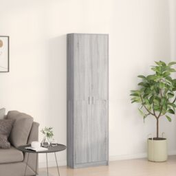 Berkfield Home Wardrobe Grey Sonoma 55x25x189 cm Engineered Wood - Size: 55 x 25 x 189 cm - thumbnail 4