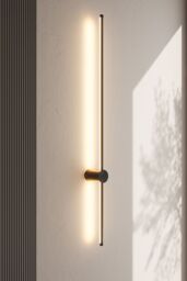 Living and Home 360 Degree Adjustable LED Straight Wall Light Warm Light 100cm with Wire in Black - thumbnail 2