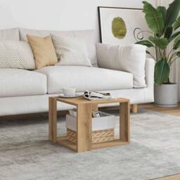 Berkfield Home Coffee Table Artisan Oak 40x40x30 cm Engineered Wood in Brown - Size: 40 x 40 x 30 cm - thumbnail 2