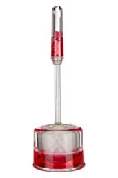 Orsina Floating Hearts Acrylic Hearts Toilet Brush Holder in Red