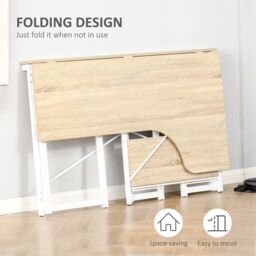 HOMCOM L-Shape Folding Corner Computer Desk with 2 Shelves for Home Office in White - thumbnail 4