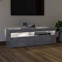 Berkfield Home TV Cabinet with LED Lights Concrete Grey 120x35x40 cm - Size: 120 x 35 x 40 cm