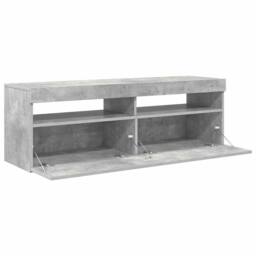 Berkfield Home TV Cabinet with LED Lights Concrete Grey 120x35x40 cm - Size: 120 x 35 x 40 cm - thumbnail 9