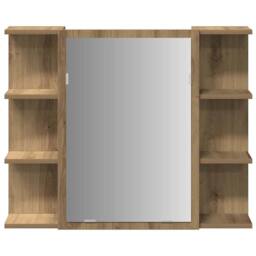 Berkfield Home Modern Bathroom Mirror Cabinet Artisan Oak 80x20.5x64 cm Engineer in Brown - thumbnail 4
