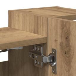 Berkfield Home Modern Bathroom Mirror Cabinet Artisan Oak 80x20.5x64 cm Engineer in Brown - thumbnail 9