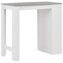 Berkfield Home Bar Table with Shelf White 110x50x103 cm - Size: 110 x 50 x 103 cm - thumbnail 3