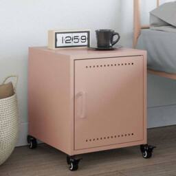 Berkfield Home Stylish Bedside Cabinet Pink 36x38.5x43.5 cm Steel - thumbnail 2