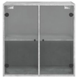 Berkfield Home Wall Cabinet with Glass Doors Concrete Grey 68x37x68.5 cm - thumbnail 6