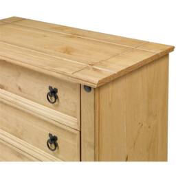 Nordara Chest of Drawers 5 Rustic Mexican Solid Pine Bedroom in Brown - thumbnail 3