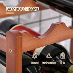 STILVORA 4 Tier Wine Rack for 16 Bottles in Brown - thumbnail 9