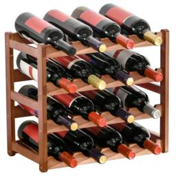 STILVORA 4 Tier Wine Rack for 16 Bottles in Brown - thumbnail 5