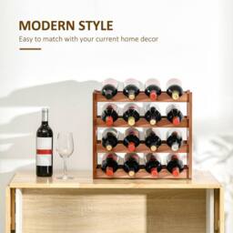 STILVORA 4 Tier Wine Rack for 16 Bottles in Brown - thumbnail 7
