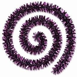 Shatchi 2m Chunky Aubergine Christmas Tinsel Garland in Purple - Size: 1 Pack - thumbnail 7