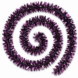 Shatchi 2m Chunky Aubergine Christmas Tinsel Garland in Purple - Size: 1 Pack - thumbnail 3