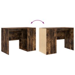 Berkfield Home Writing Desk Smoked Oak Engineered wood Medium Writing Desk in Brown - thumbnail 8