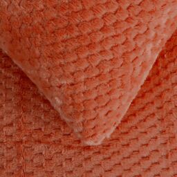 Gr8 Home Sleepdown Waffle Teddy Fleece Duvet Pillowcase Set in Orange - Size: Super King - thumbnail 4