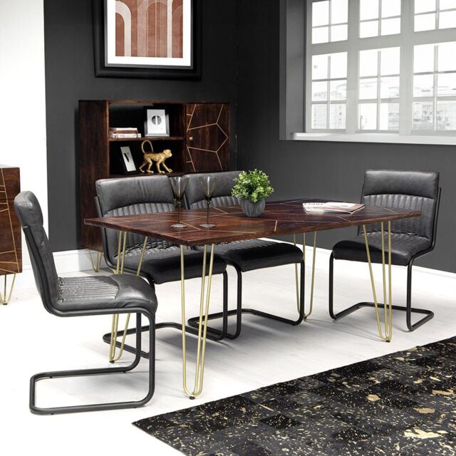 IH Design Jusleen Solid Mango Wood Dining Table in Brown - image 1
