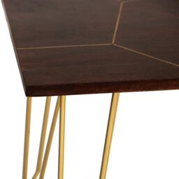 IH Design Jusleen Solid Mango Wood Dining Table in Brown - thumbnail 4