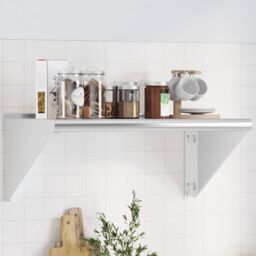 Berkfield Home Wall Shelf 75x45x31 cm Silver Stainless Steel - Size: 75 x 45 x 31 cm - thumbnail 1
