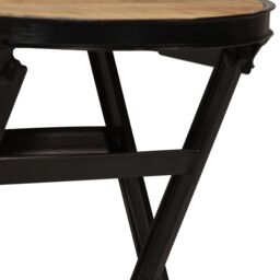 Berkfield Home Desk with Folding Stool Solid Mango Wood 115x50x76 cm in Brown - Size: 115 x 50 x 76 cm - thumbnail 5