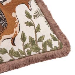 Wylder Fable Fox & Deer Embroidered 100% Cotton Cushion - Size: 45 cm x 45 cm - thumbnail 5