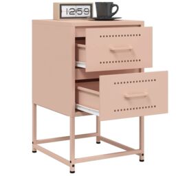 Berkfield Home Bedside Cabinet Pink 36x39x60.5 cm Steel - thumbnail 4
