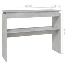 Berkfield Home Console Table Concrete Grey 102x30x80 cm Engineered Wood - Size: 102 x 30 x 80 cm - thumbnail 6
