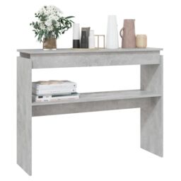 Berkfield Home Console Table Concrete Grey 102x30x80 cm Engineered Wood - Size: 102 x 30 x 80 cm - thumbnail 3