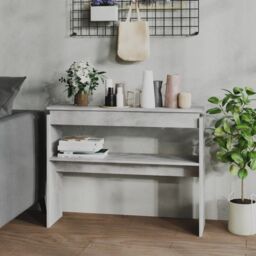 Berkfield Home Console Table Concrete Grey 102x30x80 cm Engineered Wood - Size: 102 x 30 x 80 cm