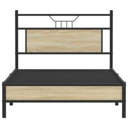 Berkfield Home Bed Frame without Mattress Sonoma Oak 100x200 cm Engineered Wood in Brown - thumbnail 6