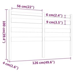 Berkfield Home Bed Headboard Grey 126x4x100 cm Solid Wood Pine - Size: 126 x 4 x 100 cm - thumbnail 6