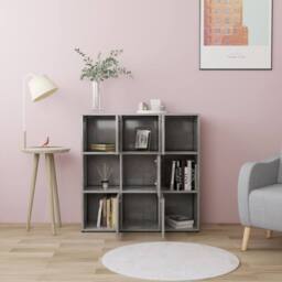 Berkfield Home Decorative Book Cabinet Concrete Grey 90x30x90 cm Engineered Wood - Size: 90 x 30 x 90 cm - thumbnail 1