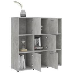Berkfield Home Decorative Book Cabinet Concrete Grey 90x30x90 cm Engineered Wood - Size: 90 x 30 x 90 cm - thumbnail 4