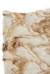 Orsina Lamina Grey & Natural Faux Fur Square Cushion, Luxe Ombre Design with Feather Filler, Faux Throw Cushion - thumbnail 6