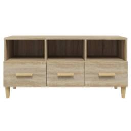 Berkfield Home TV Cabinet Sonoma Oak 102x36x50 cm Engineered Wood in Brown - Size: 102 x 36 x 50 cm - thumbnail 6