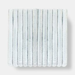 OHS Two Tone Faux Fur Ribbed Fleece Throw Thick Fluffy Blanket in Baby Blue - Size: 125 cm x 150 cm - thumbnail 5