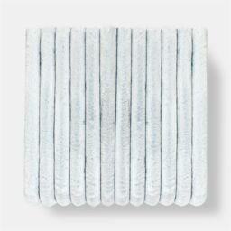 OHS Two Tone Faux Fur Ribbed Fleece Throw Thick Fluffy Blanket in Baby Blue - Size: 125 cm x 150 cm - thumbnail 7