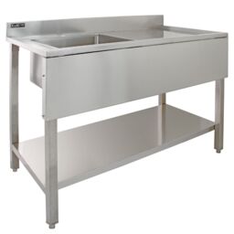 Monstershop KuKoo Commercial Sink With Pre-Rinse Tap, 6ft Stainless Steel Catering in Silver - thumbnail 2