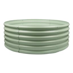 Harbour Housewares Raised Garden Bed - Round Bottomless Galvanised Steel Planter 120 x 45cm in Green - Size: 120 x 45 cm
