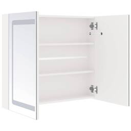 Berkfield Home LED Bathroom Mirror Cabinet Shining White 80x12x68 cm - Size: 80 x 12 x 68 cm - thumbnail 5