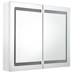 Berkfield Home LED Bathroom Mirror Cabinet Shining White 80x12x68 cm - Size: 80 x 12 x 68 cm - thumbnail 1