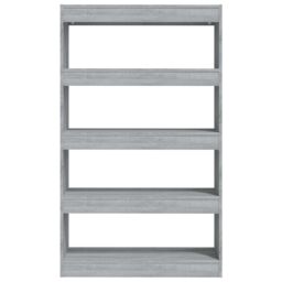 Berkfield Home Book Cabinet/Room Divider Grey Sonoma 80x30x135 cm Engineered Wood - Size: 80 x 30 x 135 cm - thumbnail 5