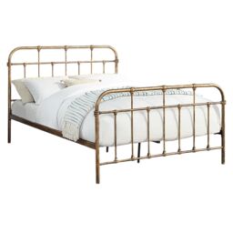 OAT Home Camden Victorian Hospital Style Antique Brass Effect Metal Bed Frame in Bronze - Size: King - thumbnail 7