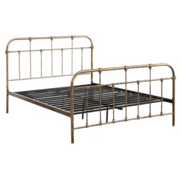 OAT Home Camden Victorian Hospital Style Antique Brass Effect Metal Bed Frame in Bronze - Size: King - thumbnail 8