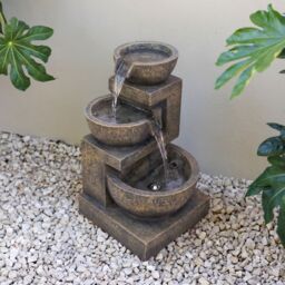 Primrose 3 Tier Cascading Water Feature 'Kendal' Lights Self Contained 48cm in Brown - thumbnail 7